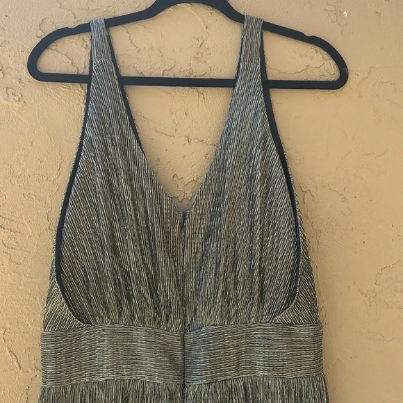 Boston Proper Metallic Lurex Wide Leg Jumpsuit - Picture 3 of 6